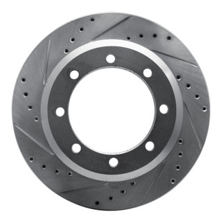 R1 05-12 Ford F-350 Super Duty 2WD Rear Left Drilled & Slotted Silver Brake Rotor