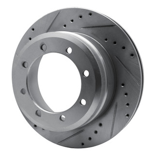 R1 05-12 Ford F-350 Super Duty 2WD Rear Left Drilled & Slotted Silver Brake Rotor