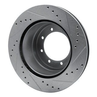 R1 05-12 Ford F-350 Super Duty 2WD Rear Left Drilled & Slotted Silver Brake Rotor