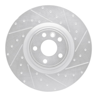 R1 18-20 Jaguar E-Pace Front Right Drilled & Slotted Silver Brake Rotor