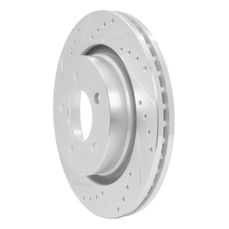 R1 99-04 Chrysler CONCORDE Front Left Drilled & Slotted Silver Brake Rotor