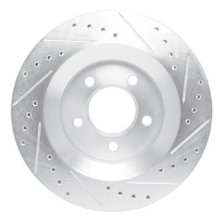 R1 99-04 Chrysler CONCORDE Front Left Drilled & Slotted Silver Brake Rotor