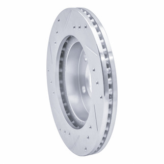 R1 98-00 Chrysler LHS Front Right Drilled & Slotted Silver Brake Rotor