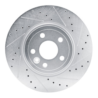 R1 17-19 Jaguar F-Pace Front Right Drilled & Slotted Silver Brake Rotor