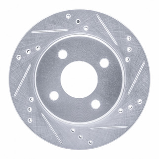 R1 95-96 Dodge Neon (USA/Canada) Front Right Drilled & Slotted Silver Brake Rotor