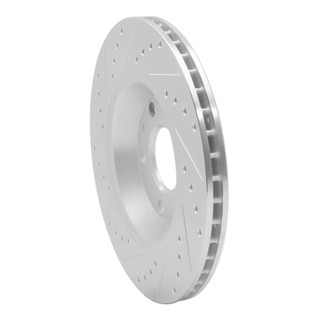 R1 04-09 Audi S4 Rear Right Drilled & Slotted Silver Brake Rotor