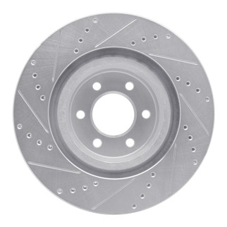 R1 92-02 Dodge Viper Front Right Drilled & Slotted Silver Brake Rotor