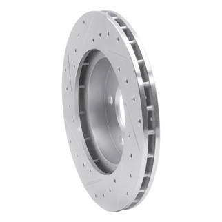 R1 93-97 Chrysler CONCORDE Front Right Drilled & Slotted Silver Brake Rotor