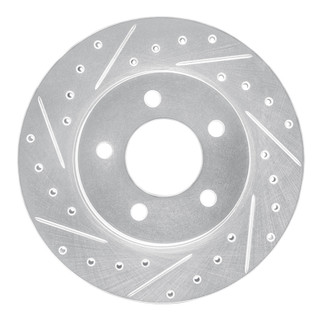 R1 93-97 Chrysler CONCORDE Front Left Drilled & Slotted Silver Brake Rotor