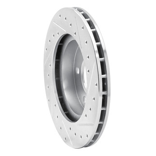 R1 93-97 Chrysler CONCORDE Front Left Drilled & Slotted Silver Brake Rotor