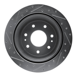 R1 04-11 Ford F-150 RWD Rear Right Drilled & Slotted Silver Brake Rotor