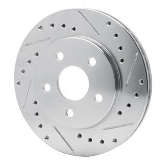 R1 91-92 Dodge Monaco Front Right Drilled & Slotted Silver Brake Rotor