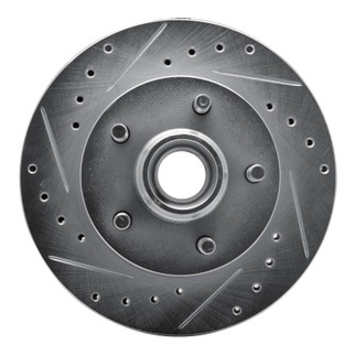 R1 04-08 Ford F-150 RWD Front Left Drilled & Slotted Silver Brake Rotor