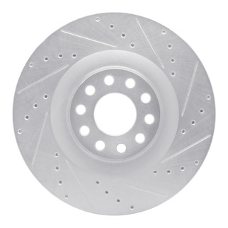 R1 01-03 Audi S8 Front Right Drilled & Slotted Silver Brake Rotor
