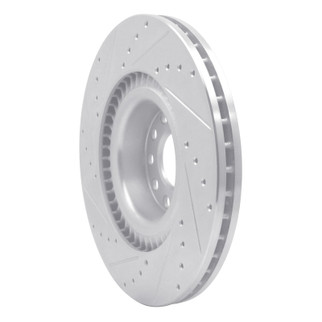 R1 01-03 Audi S8 Front Right Drilled & Slotted Silver Brake Rotor