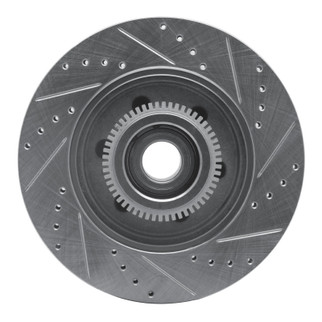 R1 04-08 Ford F-150 RWD Front Left Drilled & Slotted Silver Brake Rotor