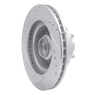 R1 70-72 Dodge CHALLENGER Front Right Drilled & Slotted Silver Brake Rotor