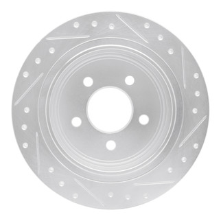 R1 03-05 Ford Explorer Sport Trac Rear Left Drilled & Slotted Silver Brake Rotor