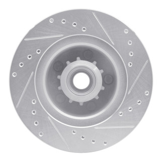 R1 70-72 Dodge Charger Front Left Drilled & Slotted Silver Brake Rotor