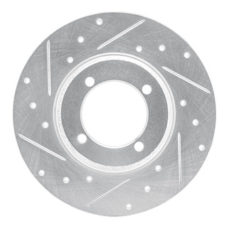 R1 78-83 Dodge COLT Front Left Drilled & Slotted Silver Brake Rotor
