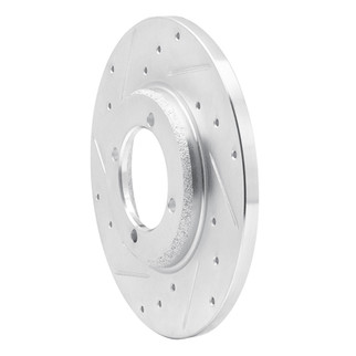 R1 78-83 Dodge COLT Front Left Drilled & Slotted Silver Brake Rotor