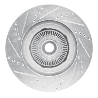 R1 01-05 Ford Explorer Sport Front Right Drilled & Slotted Silver Brake Rotor