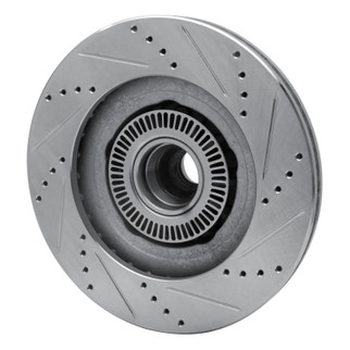 R1 01-05 Ford Explorer Sport Trac Front Left Drilled & Slotted Silver Brake Rotor