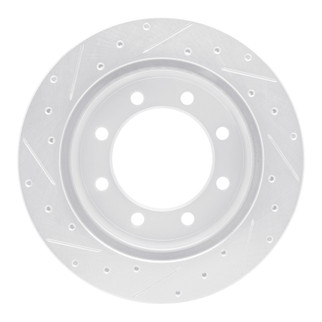 R1 99-07 Ford E-350 Club Wagon Rear Right Drilled & Slotted Silver Brake Rotor