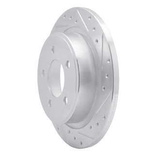 R1 04-08 Chrysler Pacifica Rear Right Drilled & Slotted Silver Brake Rotor