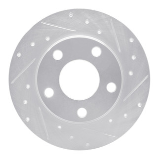 R1 99-05 Audi A6 Quattro Rear Right Drilled & Slotted Silver Brake Rotor