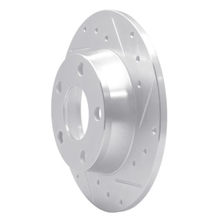 R1 99-05 Audi A6 Quattro Rear Right Drilled & Slotted Silver Brake Rotor