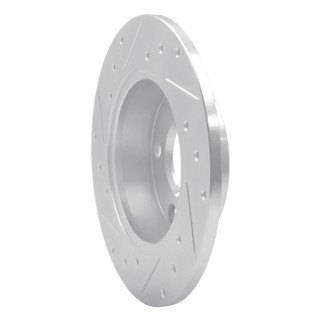 R1 99-05 Audi A6 Quattro Rear Right Drilled & Slotted Silver Brake Rotor