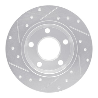 R1 99-05 Audi A6 Quattro Rear Right Drilled & Slotted Silver Brake Rotor