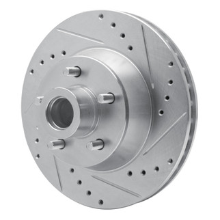 R1 71-81 Chrysler Town & Country Front Right Drilled & Slotted Silver Brake Rotor
