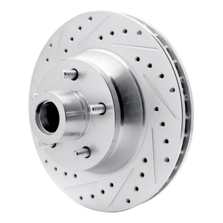 R1 71-81 Chrysler Town & Country Front Left Drilled & Slotted Silver Brake Rotor