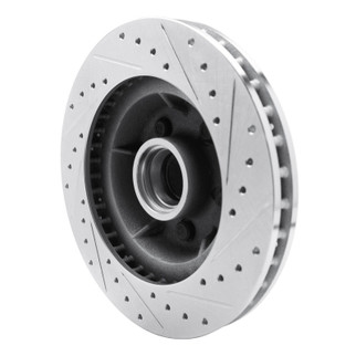 R1 71-81 Chrysler Town & Country Front Left Drilled & Slotted Silver Brake Rotor