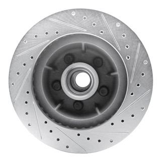 R1 71-81 Chrysler Town & Country Front Left Drilled & Slotted Silver Brake Rotor