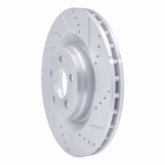 R1 05-23 Chrysler 300 Front Right Drilled & Slotted Silver Brake Rotor