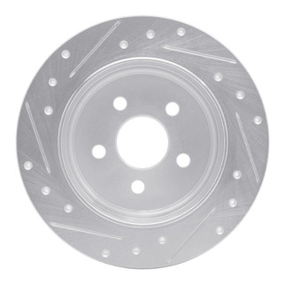 R1 03-10 Chrysler PT Cruiser Rear Right Drilled & Slotted Silver Brake Rotor
