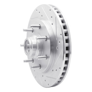 R1 97-02 Ford F-150 RWD Front Right Drilled & Slotted Silver Brake Rotor