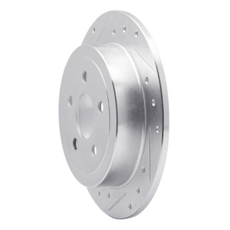 R1 95-07 Chrysler SEBRING Rear Left Drilled & Slotted Silver Brake Rotor