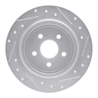 R1 95-07 Chrysler SEBRING Rear Left Drilled & Slotted Silver Brake Rotor