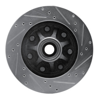 R1 97-02 Ford F-150 RWD Front Left Drilled & Slotted Silver Brake Rotor