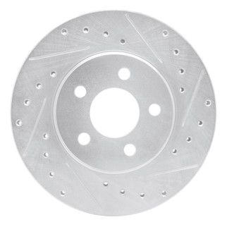 R1 95-00 Chrysler CIRRUS Front Right Drilled & Slotted Silver Brake Rotor