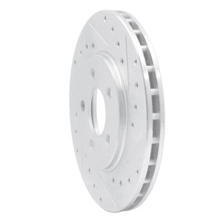 R1 95-00 Chrysler CIRRUS Front Right Drilled & Slotted Silver Brake Rotor
