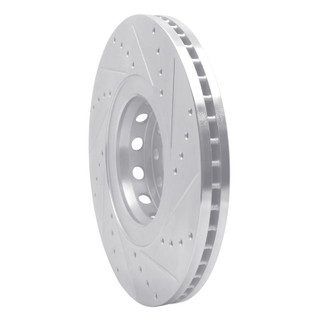 R1 00-03 Audi A8 Front Left Drilled & Slotted Silver Brake Rotor