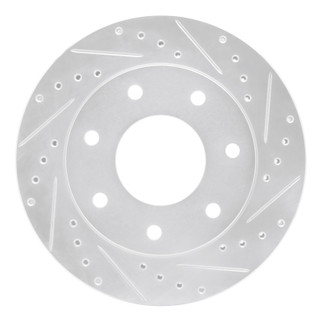 R1 97-04 Ford F-150 4WD Front Right Drilled & Slotted Silver Brake Rotor