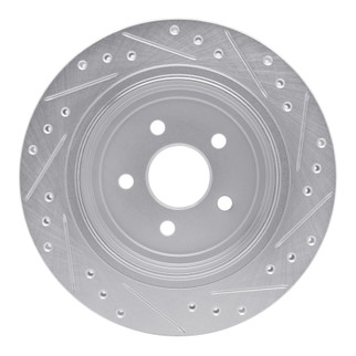R1 89-95 Chrysler LeBaron Rear Left Drilled & Slotted Silver Brake Rotor
