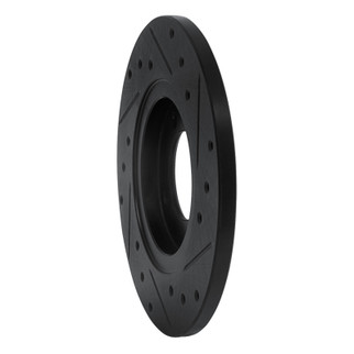 R1 80-83 Toyota Corolla (US/Canada) Front Left Drilled & Slotted Black Brake Rotor