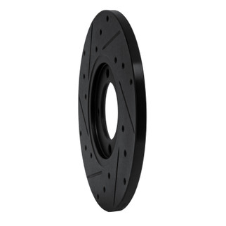 R1 76-81 Toyota Celica Front Right Drilled & Slotted Black Brake Rotor